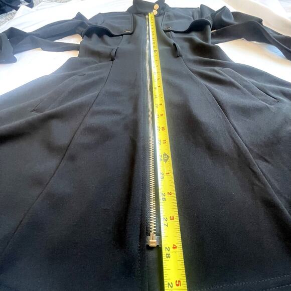 Main Strip Black Zip-Front Belted Dress Moto/Military Fit & Flare Size S - Picture 13 of 14
